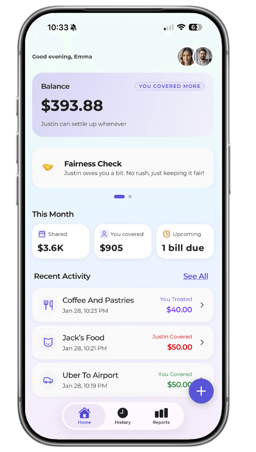 Balance dashboard